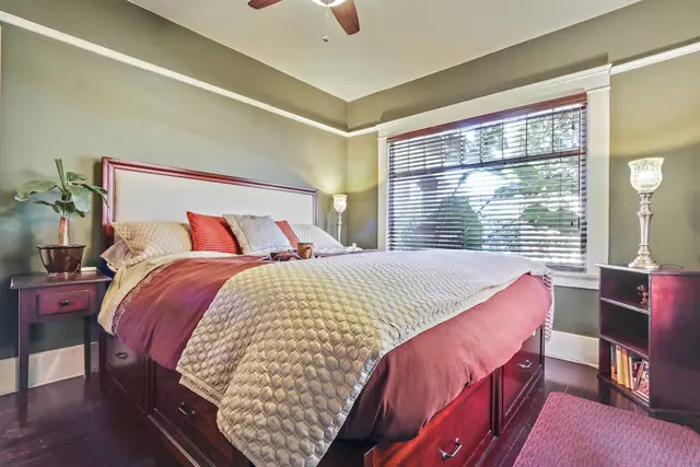 Primary bedroom with king Sleep Number bed